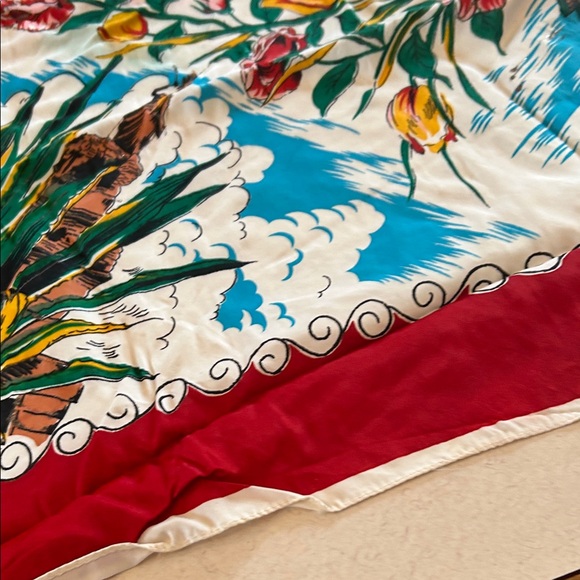 Tijuana Mexico-Themed Vintage Scarf Made in Japan 1940s - 1960s. - Picture 5 of 16